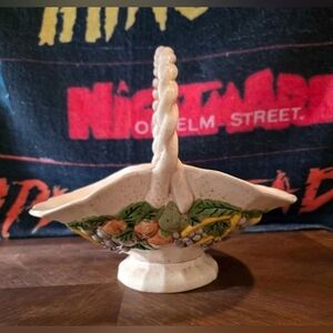 Vintage 60s 70s Handmade Ceramic Fruit Basket